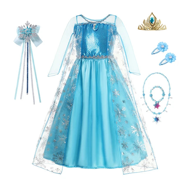 2025 Carnival Party Ball Dress, children's dress Princess dress, Cosplay Princess dress + accessories