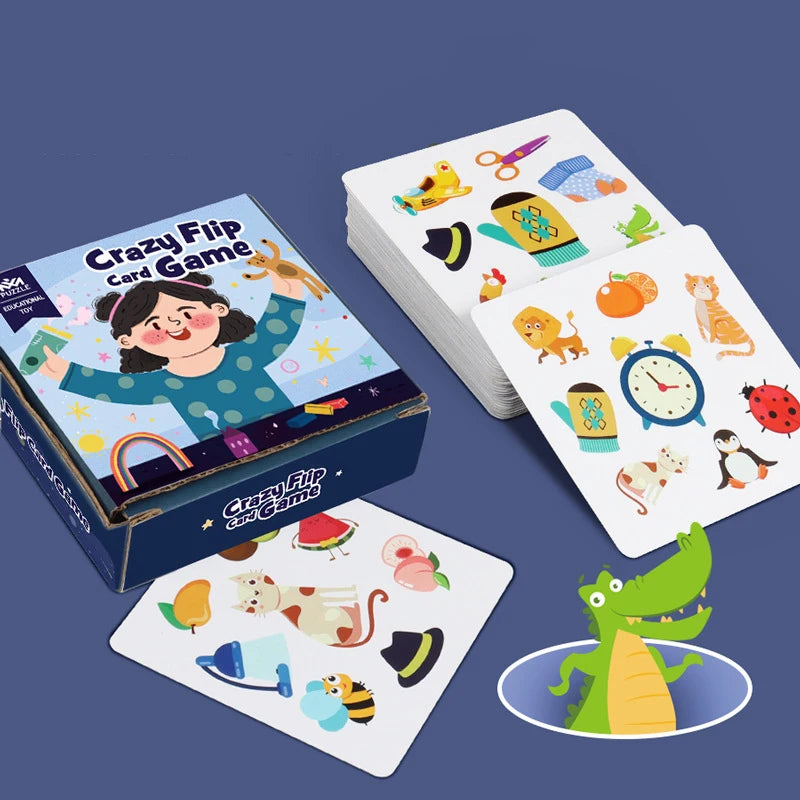 Crazy Flip Card Cognition Matching Game Reaction Brain Memory Training Interactive Table Game Kids Montessori Educational Toys