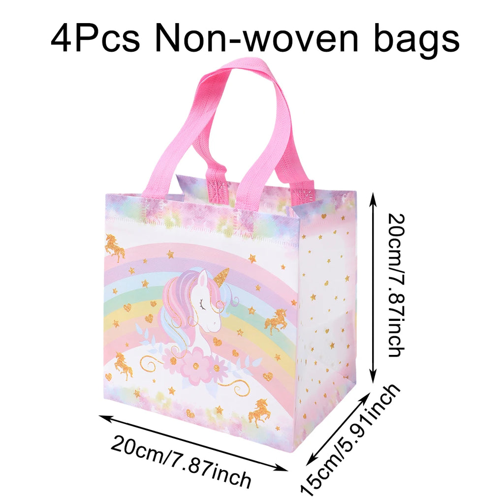 Rainbow Unicorn Disposable Tableware Happy 1st Birthday Party Decorations Kids Favors Gifts Unicorn Baby Shower Girls Supplies