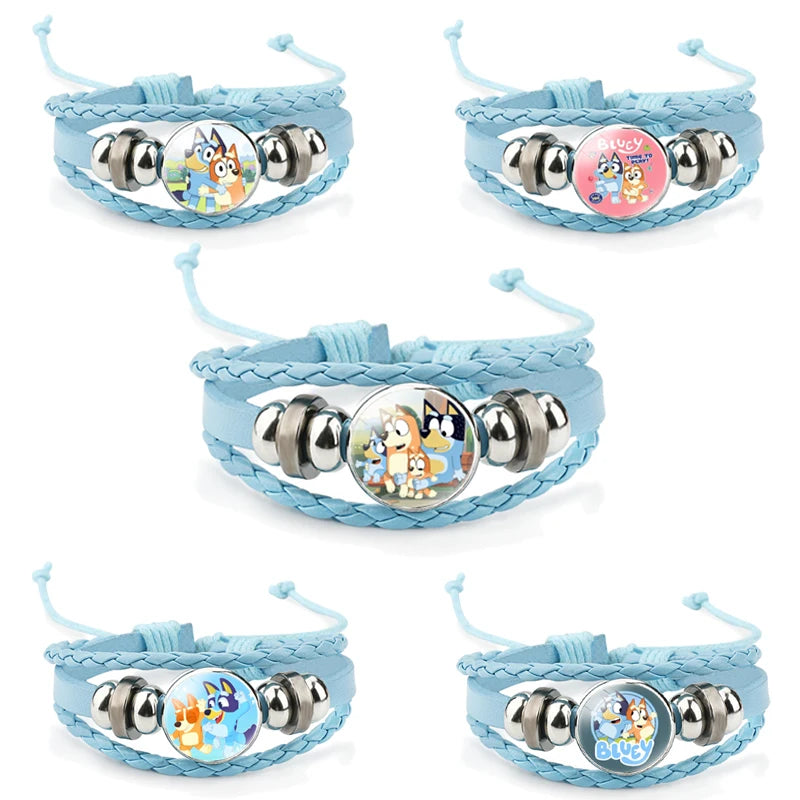 Cartoon Bluey Bracelet Animation Dopamine Hand-knitted Jewelry Hand Jewelry Cute Toys for Boys Girls