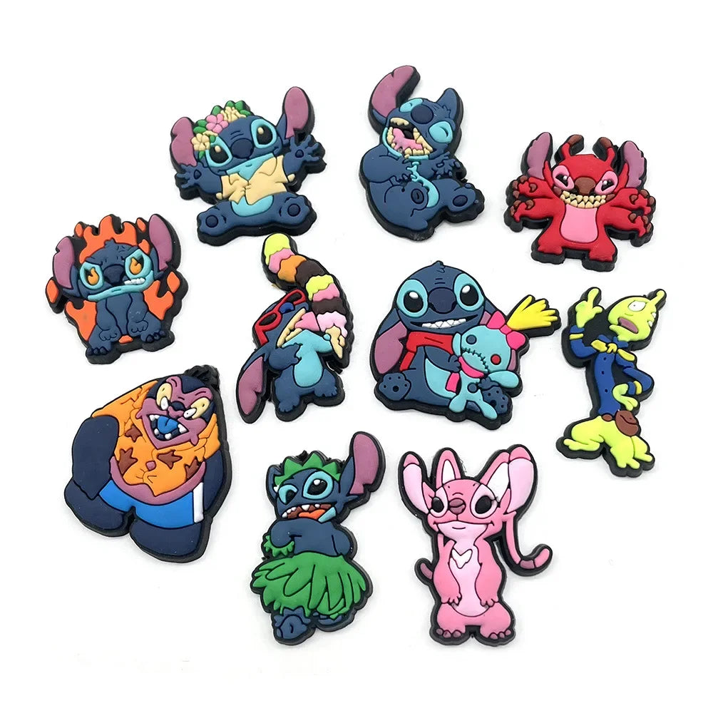 10pcs Lilo Stitch Series Shoe Charms for Crocs DIY Shoe Decorations Stitch Accessories Decorations Sandals Decorate Kids Gifts