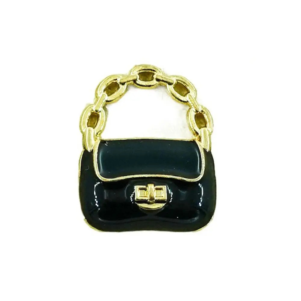 DIY Toy Dollhouse Miniature Metal Handbag Black/White Cute Doll Miniature Bag Decoration Fashion Dollhouse Mini Metal Chain Bag