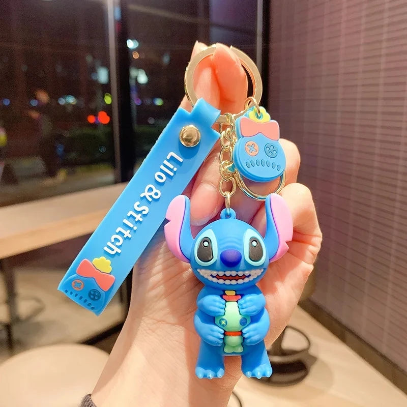 Lilo & Stitch Toys Keychian Children Anime Stitch Pendant Doll Keyring Kawaii Angel Keychians Cute Girls Christmas Gifts