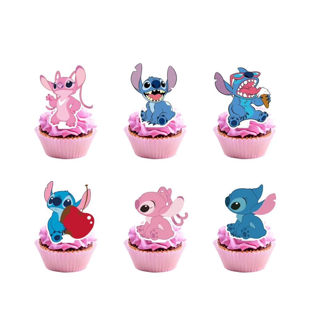 Pink Lilo & Stitch Angel Birthday Party Supply Disposable Tableware Paper Cups Plate Girls birthday party Baby Shower Decoration