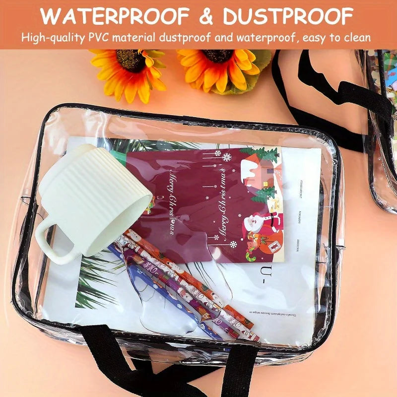 Toy Storage Bag, Multi-purpose Zipper, Transparent PVC Waterproof Travel Case, Suitable for Building Block Puzzle, Toiletries