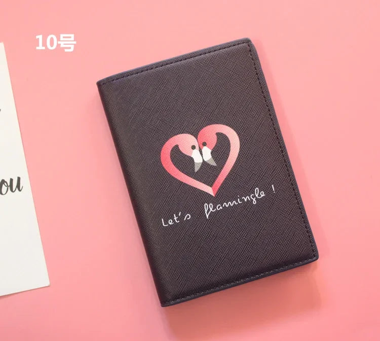 Fashion Men Women Travel Leather Passport Holder Card Case Protector Cover Floral Wallet Bags Flower Passport Cover for girls