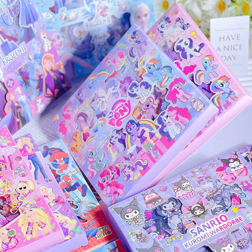 100PCS My Little Pony Kawaii Toy Sticker Transparent Anime Applique Notebook Skateboard DIY Decoration Christmas Gift For Friend