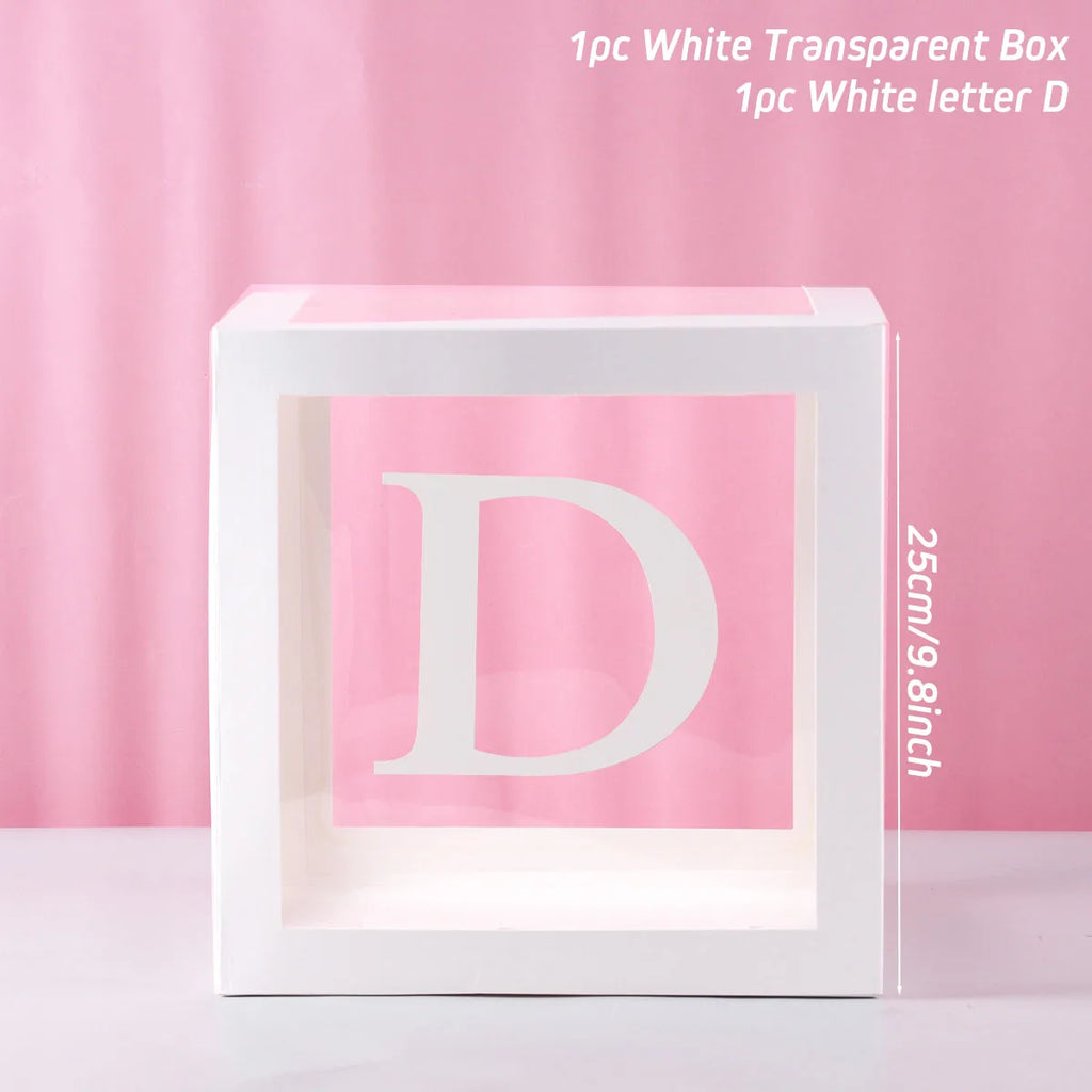 Transparent Baby Shower Box Boy Girl Birthday Decor 1st One First Birthday Wedding Party Decor Christening Babyshower Supplies