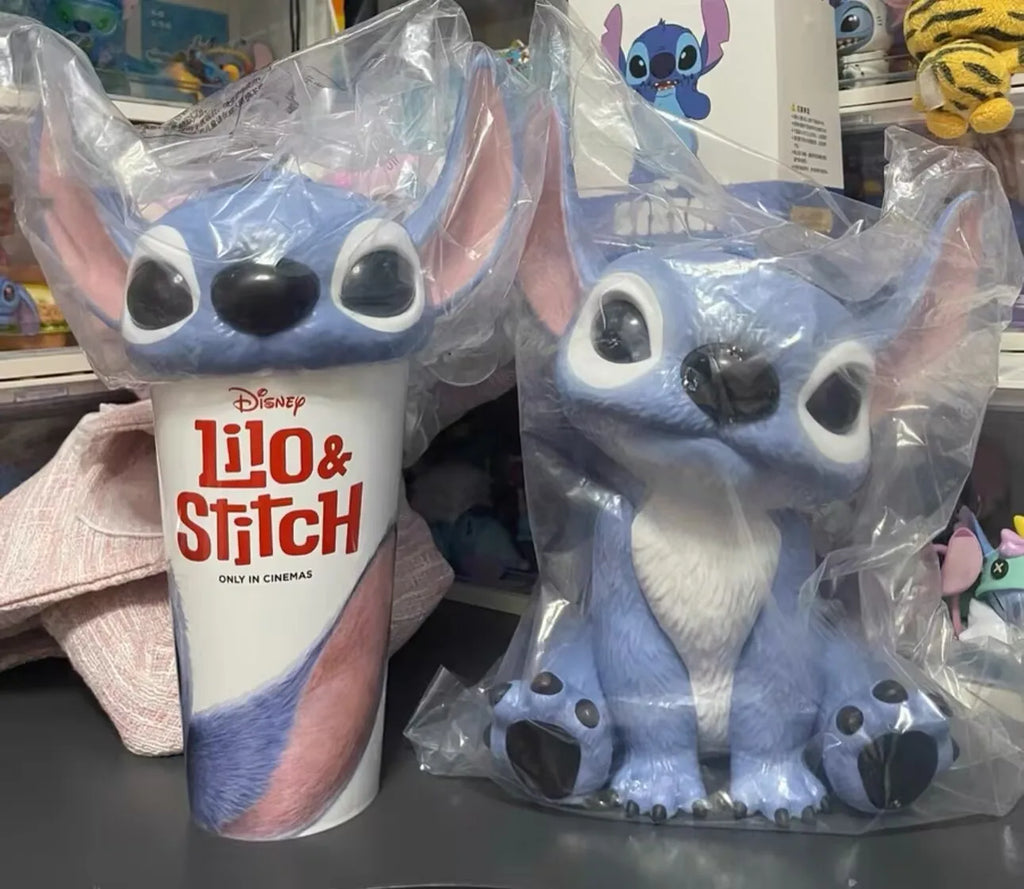 "Authentic In-Stock Stitch (Lilo & Stitch) Merchandise - Collectible Cup Series: Novelty Straw Cup & Popcorn Bucket"
