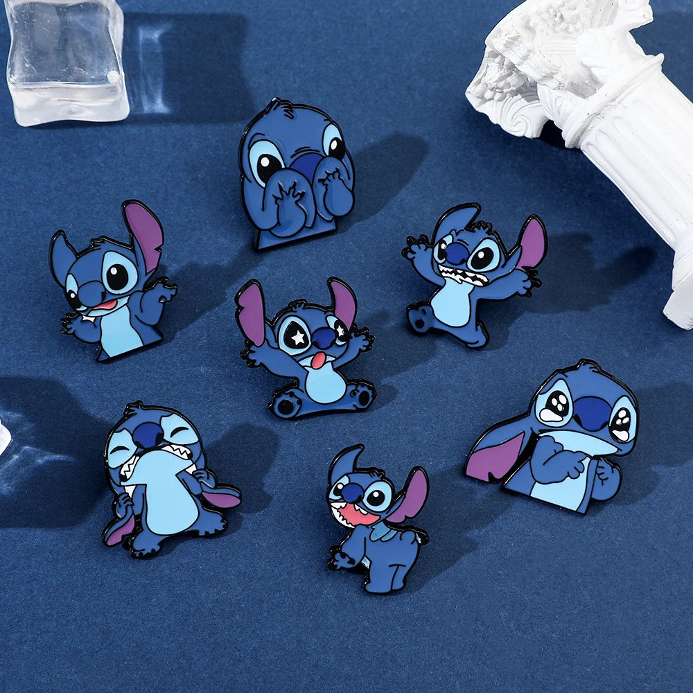 7 Pcs Creative Lilo&Stitch Brooch Personalized Stitch Enamel Pin Backpack Clothing Jewelry Metal Badge Accessories Gift