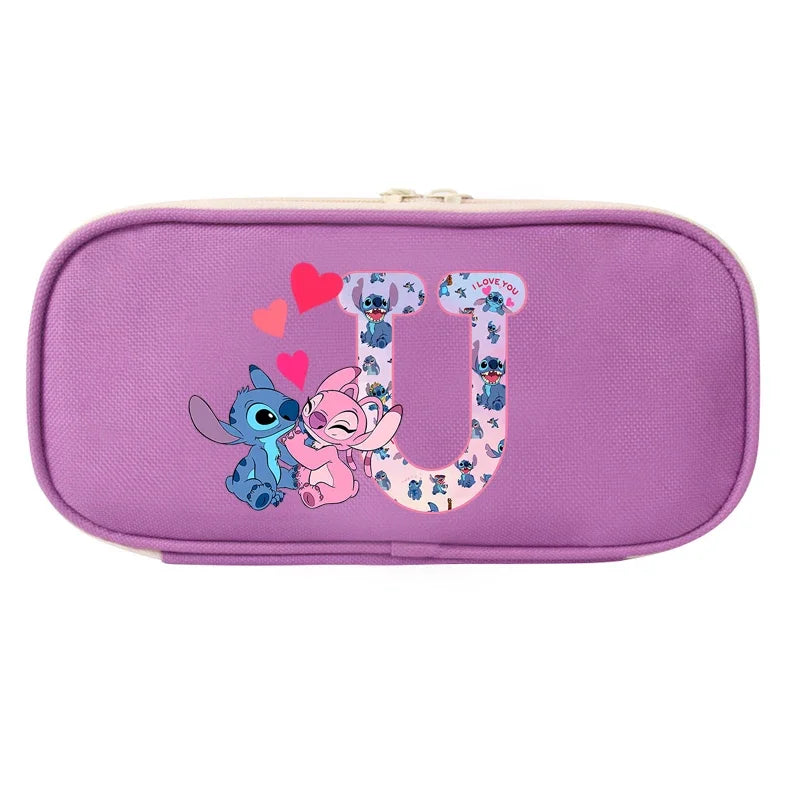 Lilo&Stitch Pencil Box Letter A B C Student School Supplies Stationery Kids Penbag Pencilcase Kawaii Boy Girl Birthday Cute Gift