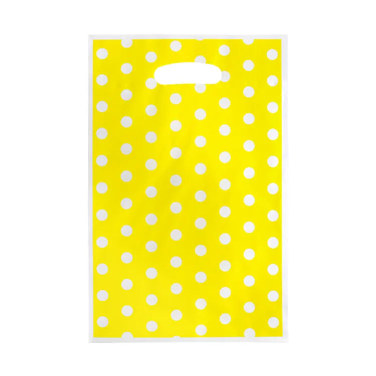 20pcs Printed Gift Bags Polka Dots Plastic Candy Bag Child Party Loot Bags Boy Girl Kids Birthday Party Favors Supplies Decor