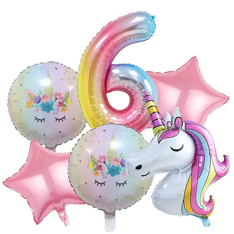 Unicorn Birthday Decoration Face Mask Gift Bags Tablecloth Unicorn Happy Birthday Balloons Candy Box Kids Birthday Party Favors