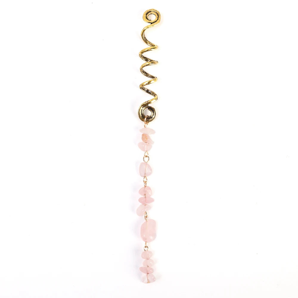 Spiral Charms Beads for Women Colored Crystal Stone Braids Barretts Hair Beads Jewelry Vintage Hairpin Dreadlock Accessories