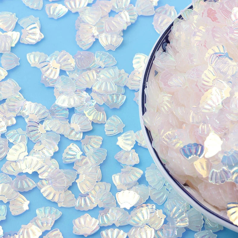 15g 7mm Iridescent Metallic Glitter Shell Confetti Mermaid Party Table Sequin Scatter DIY Decor Wedding Under the Sea Theme