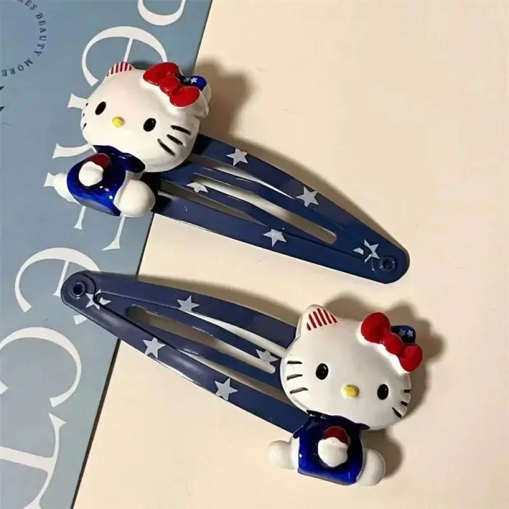 Sanrio Hello Kitty Hairpin For Women Cute Anime Cartoon KT Cat Girls Hair Accessories Hair Clips Charm BB Clips Holiday Gifts
