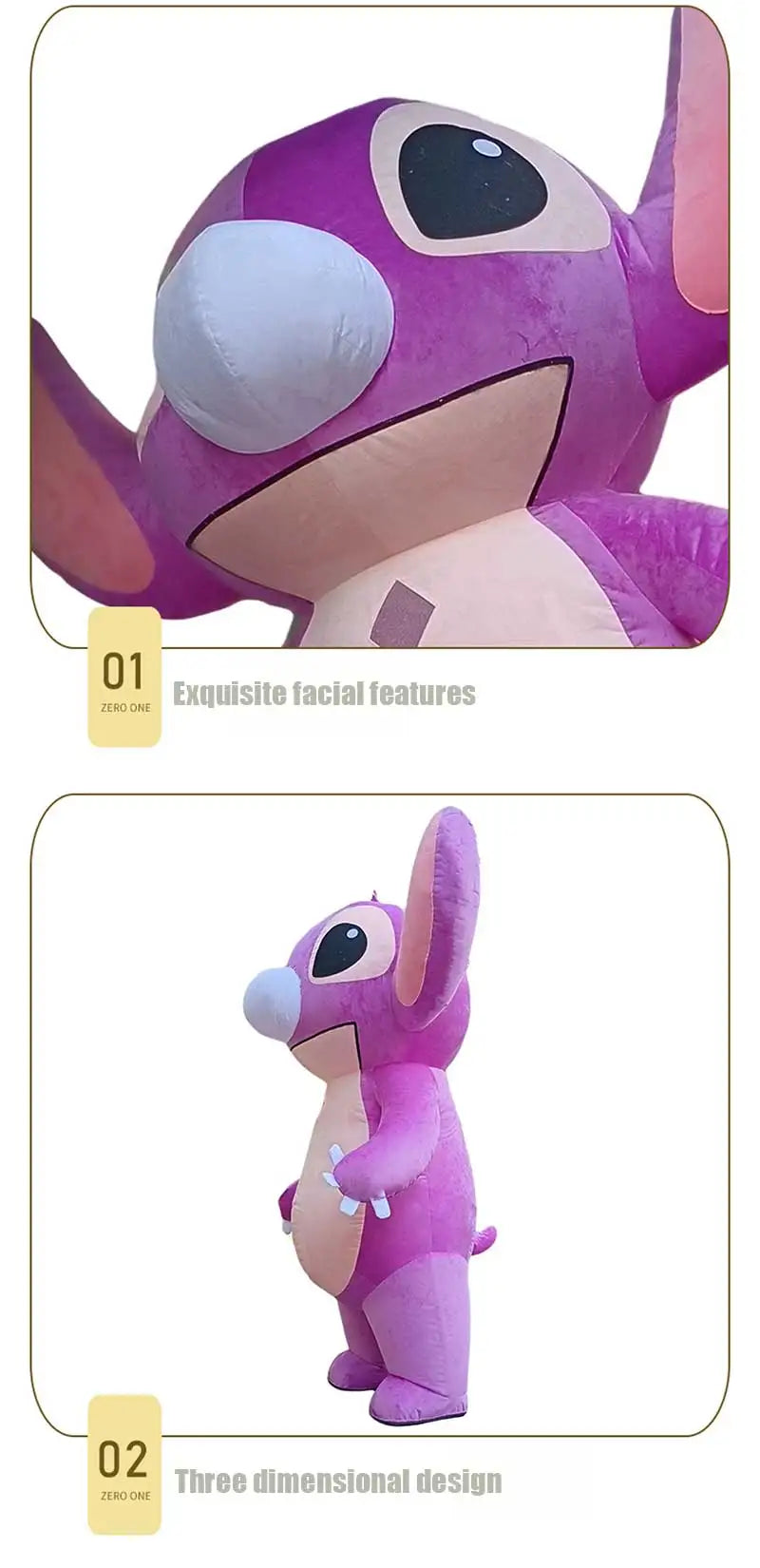 Brand New Blue Lilo & Stitch Mascot Costume Inflatable Cosplay Suits Cartoon Character 2m/2.6m Inflatable Costume For Adults