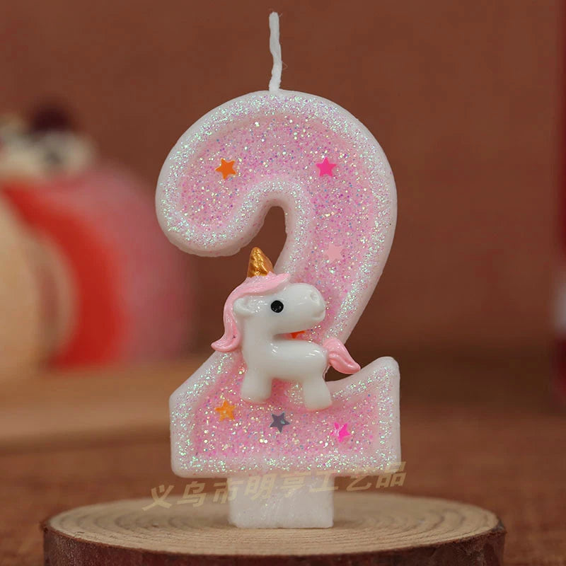 Sparklers Birthday Candle 1 Years Pink Unicorn Original Birthday Candles for Cake Blue Children's Birthday Candle