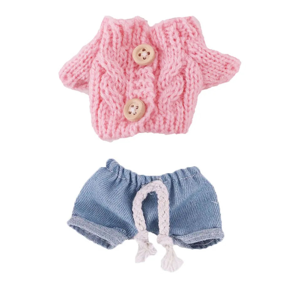 Doll Sweater Pants Shoes set For labubu Clothes 17 cm Doll Accessories,Toys For Girls,Christmas Festival Birthday Present