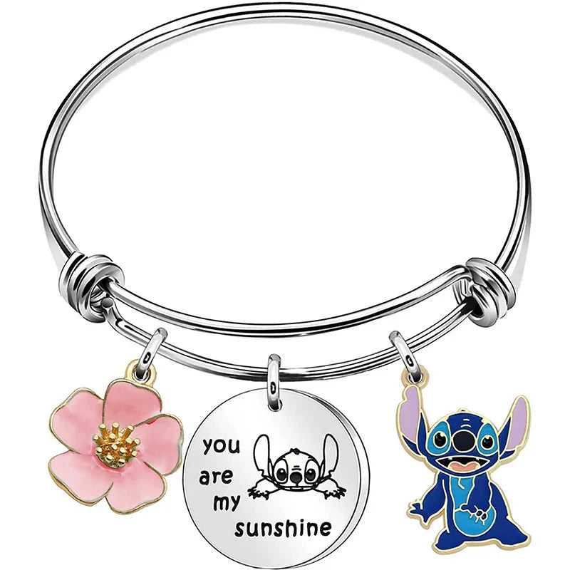 Lilo & Stitch Cartoon Metal Necklace Pendant Necklaces Characters Kids Gifts for Women Jewelry Children's Necklace Toy