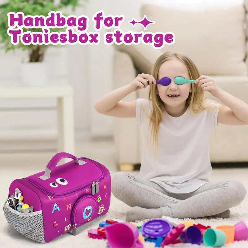 Musical Toy Storage Bag Travel Carrying Bag for Toniebox Organizer Case Storage Holder Box for Tonies Characters & Audio Player