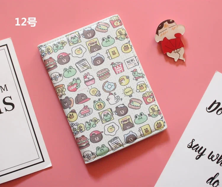 Fashion Men Women Travel Leather Passport Holder Card Case Protector Cover Floral Wallet Bags Flower Passport Cover for girls