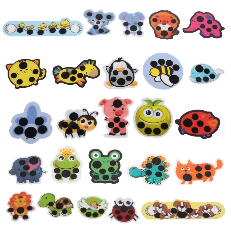5Pcs Baby Kid Forehead Cartoon for Head  Fever Body Temperature Test Hot Sticker Decal Color-changing