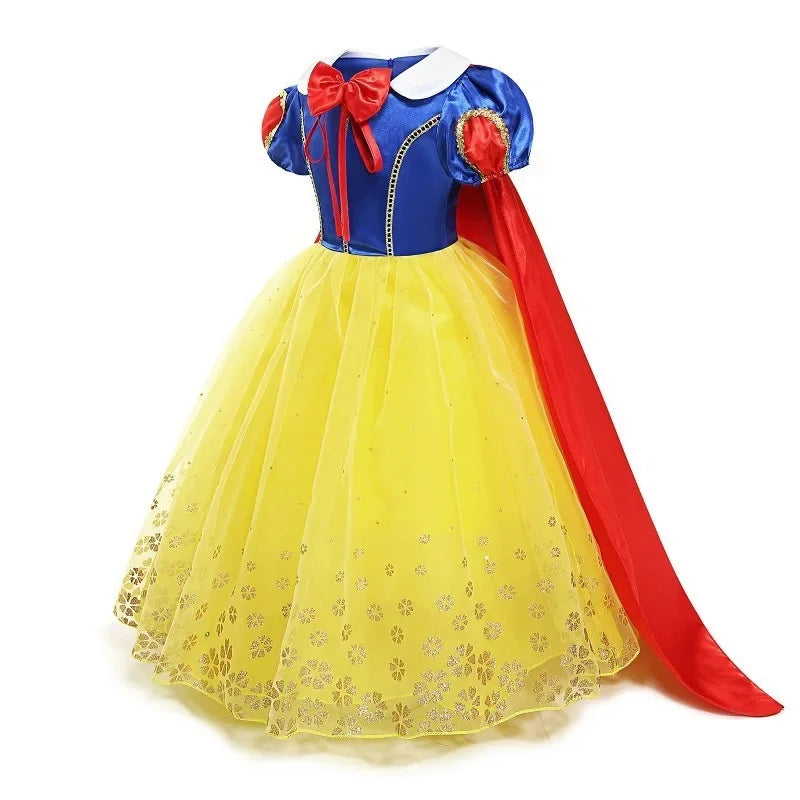 New Kids Girl Dresses Princess Costume Fancy Dress Kids Party Cosplay Princess Costumes Bow Patchwork Cosplay Girls Dress