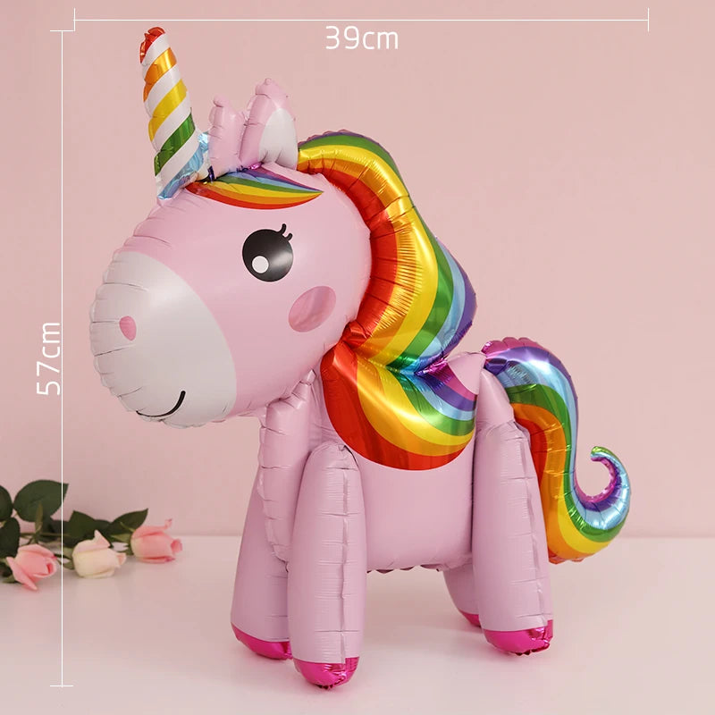 Baby Shower 3D Giant Unicorn Balloon Inflatable Rainbow Horse Balloons Kid Toy Unicorn Birthday Party Decoration Ballon Supplies