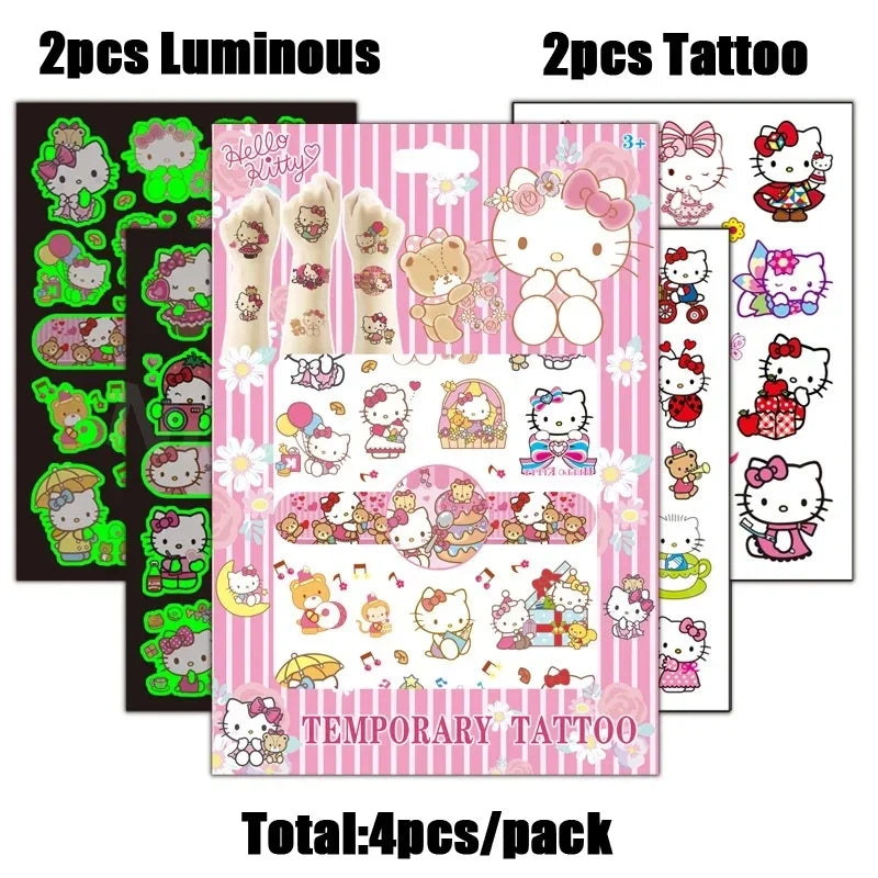 Hello Kitty Birthday Party Decorations Kawaii Cat Tableware Plate Tablecloth Baby Shower DIY stickers Girls Gifts Party Supplies