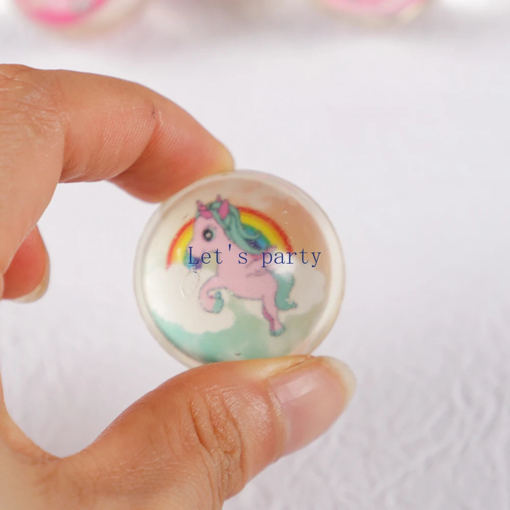 10Pcs Cute Rainbow Unicorn Bouncy Ball Rubber Juggling Outdoor Sports Toys for Kids Birthday Party Favors Baby Shower Goodie Bag
