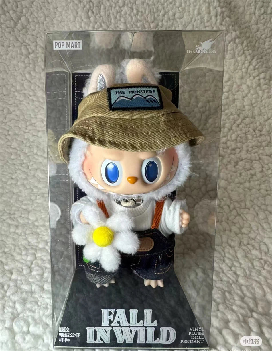 Labubu The Monsters Fall In Wild Series Plush Vinyl Doll Backpack Pendant Decoration Keychain Denim Labubu Fans Collect Gifts