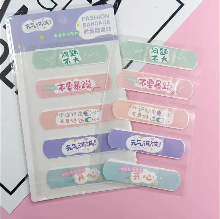 5pcs Cute Cartoon Waterproof Breathable Bandages for Girls Anti Blister Ins Style Adhesive Wound Care Plasters Baby Bandage