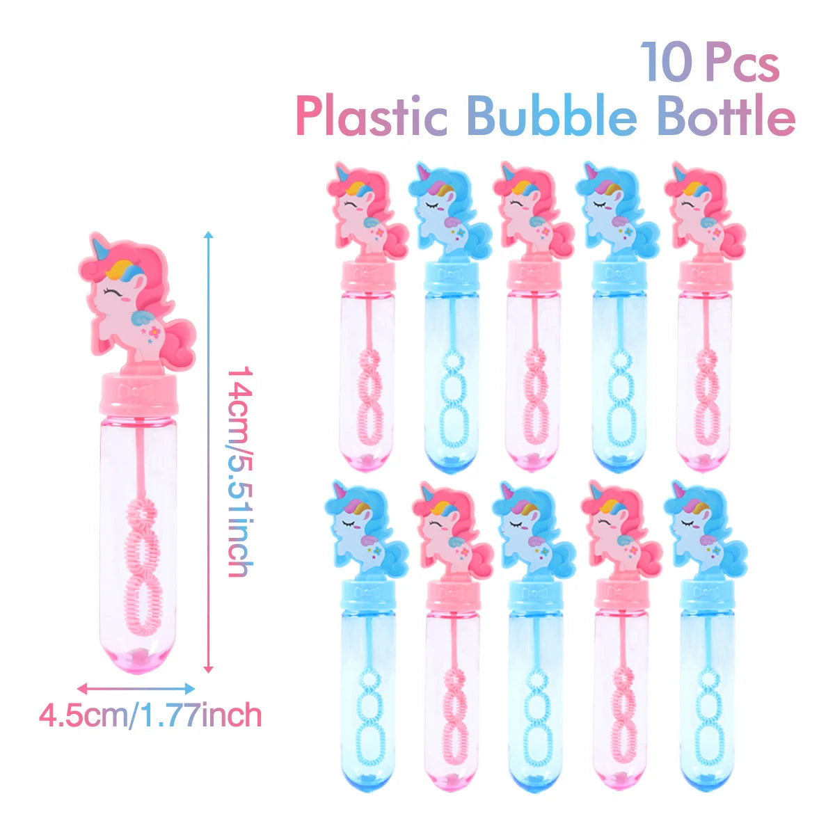 Blue Pink Unicorn Bubble Tube Soap Bottle Unicorn Birthday Party Decor Kids Favors Toys for Guests Gifts Baby Shower