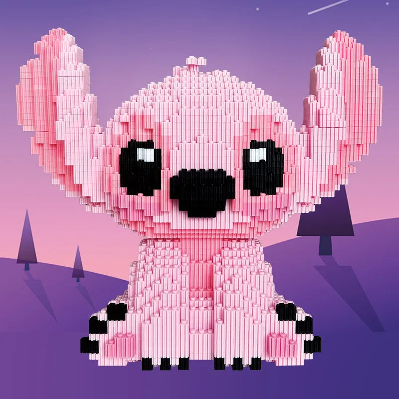 Cute Stitch Building Block Toys Small Particle Bricks DIY 3D Model Assembly Children's Building Block  Toys Birthday Gift
