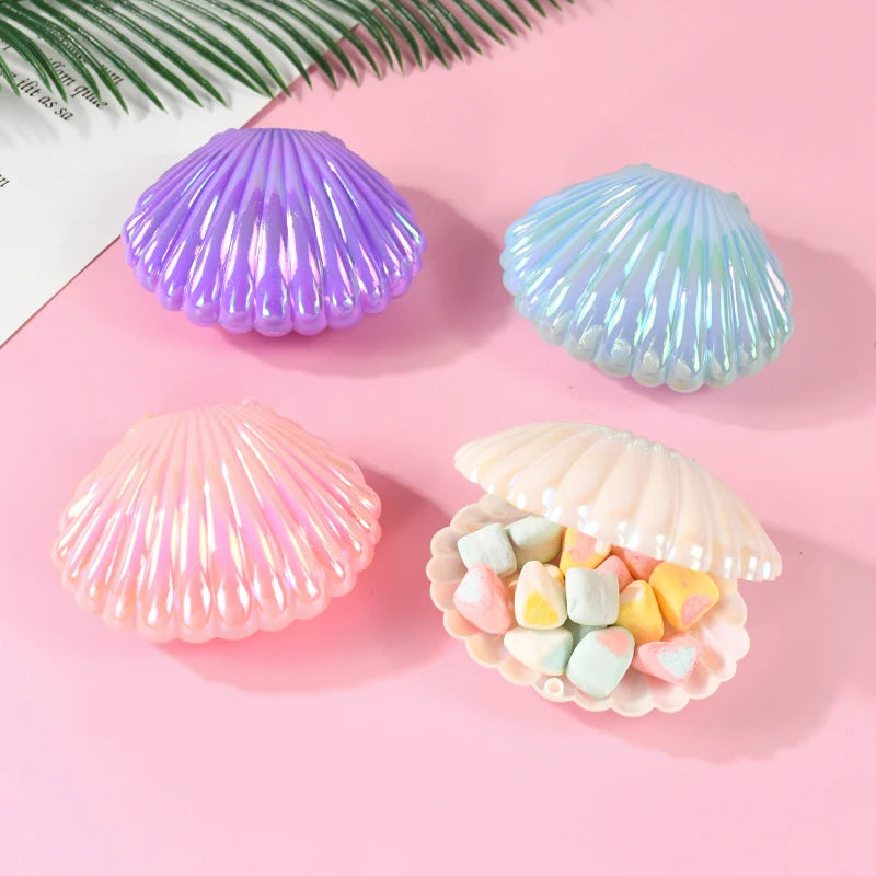 5/10pcs Shell Shaped Candy Gift Box Girls Mermaid Birthday Party Decor Wedding Baby Shower Favors Christmas Jewelry Storage Box