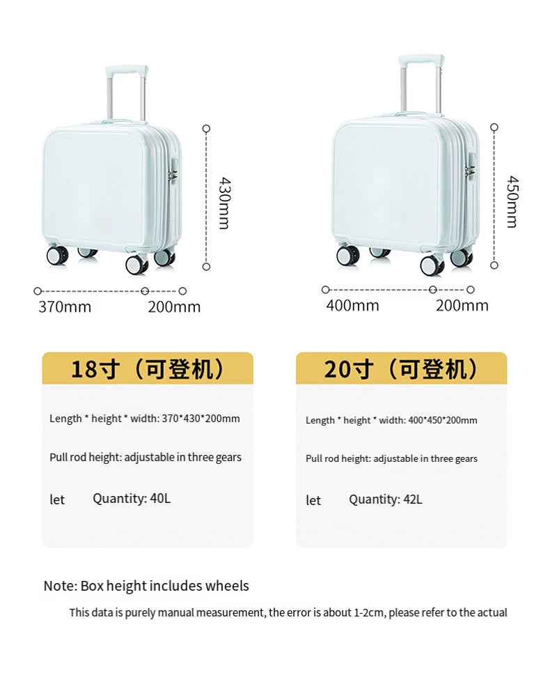 Sanrios Student Travel Cartoon 18 Inches Suitcase Cinnamoroll Girl Carry-On Suitcase Mute Universal Wheel Safety Password Lock