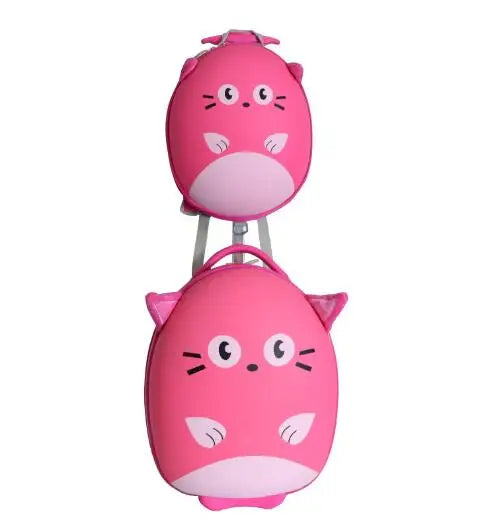 kids 16 inch rolling suitcase luggage sets with backpack trolley luggage suitcase for girls  wheels kids travel trolley suitcase