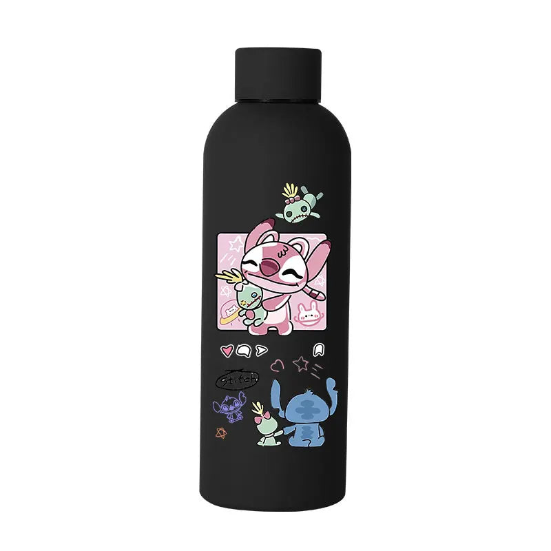 Lilo&Stitch Insulated Cup Sports Small Mouth Bottle Angel Colour Double-layer Vacuum Stainless Steel Cola Coffee Frosted Bottle