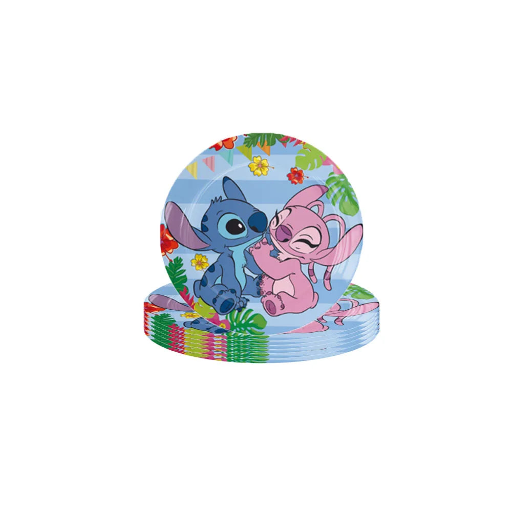 Lilo Stitch Birthday Party Decorations Disposable Tableware Include Plate Tablecloth Banner Balloon For Kid Baby Shower Supplies
