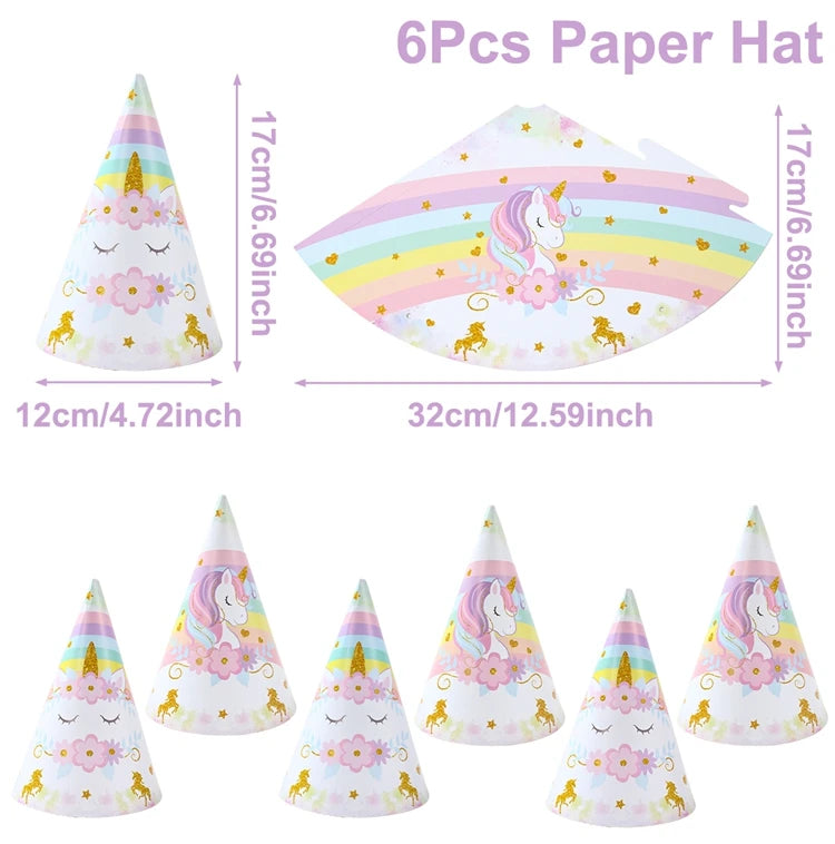 Unicorn Party Supplies Rainbow Unicorn Paper Plates Cups Napkin for Baby Shower First Girls Birthday Party Decorations
