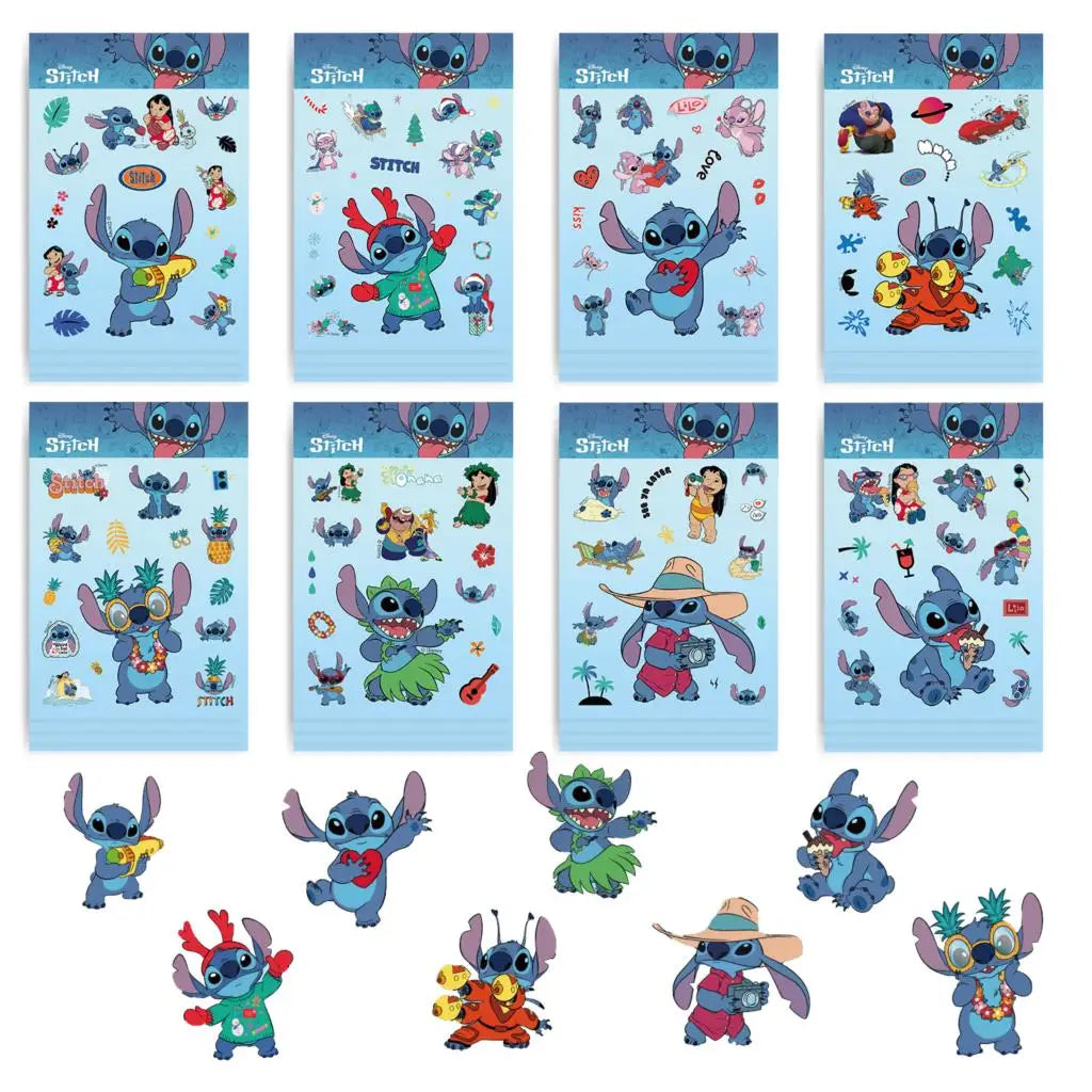 32Sheets Children DIY Puzzle Sticker Cartoon Stitch Character Assemble Stickers Kids Toys Boys Girls Gifts