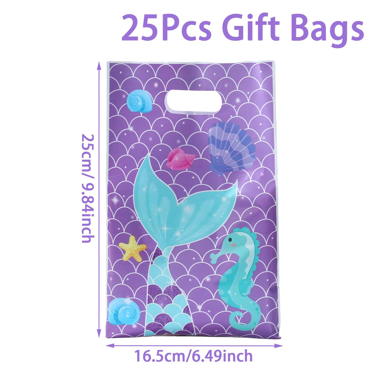 Mermaid Tote Bag Under The Sea Theme Little Mermaid Happy One Birthday Party Decorations Kids Candy Cookie Handbag Baby Shower