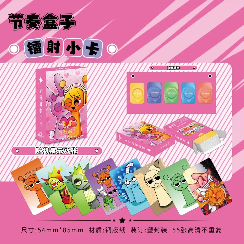 55PCS Sprunki Cartoon Card Game Gift Game Battle Carte Trading Hobbies Hobby Collectibles Game Collection Anime Cards Kids Gifts