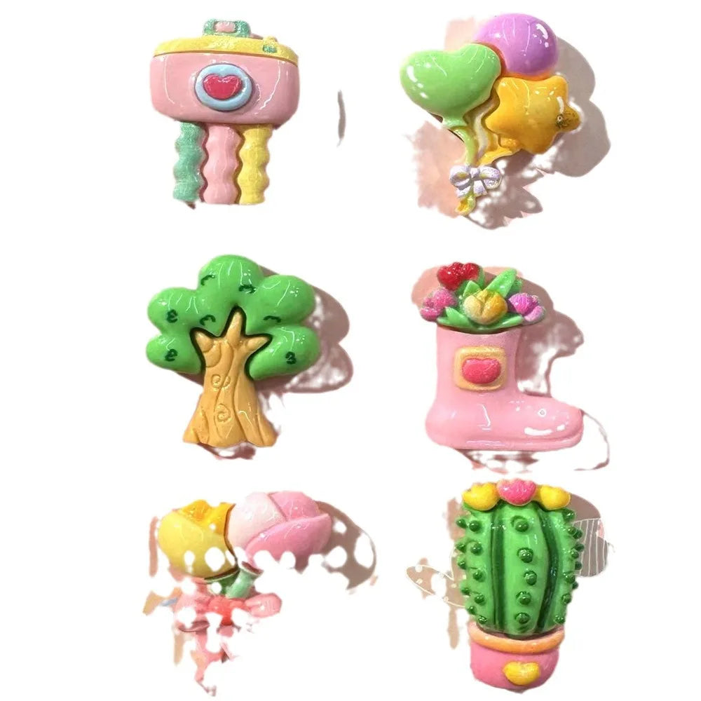 20pc Balloon Camera Fruit Tree Cartoon Resin Charms DIY Cream Gel Hair Clips Scrunchies Phone Case Craft Supplies for Kids Girls