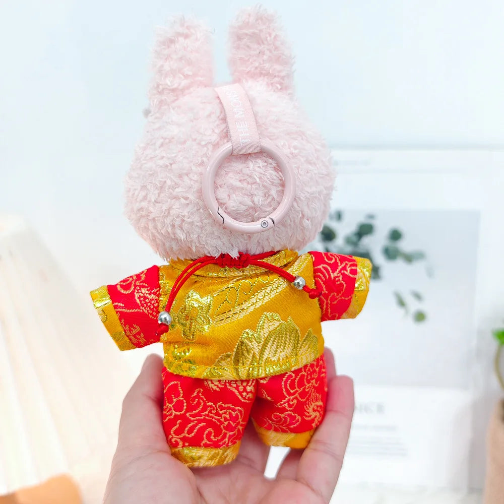 17cm Mini Plush Doll'S Clothes Outfit Accessories For Labubu V1 V2 Christmas Cookie Man Sweater Hat Clothing New Year Gift