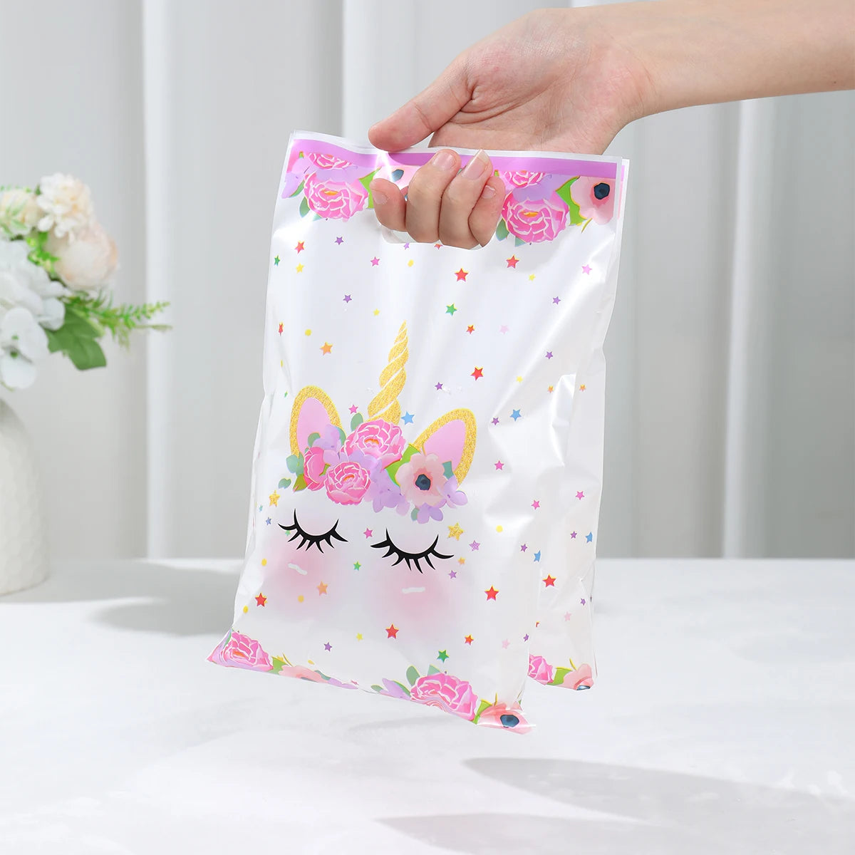 10/25/50pcs Handbag Candy Bags Unicorn Birthday Party Decor Kids Gift Packing Bag 1st Birthday Baby Shower Girl Party Supplies