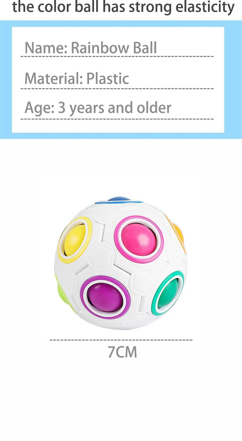 Kids Antistress Cube Rainbow Ball Puzzles Football Magic Cube Educational Learning Toys for Children Adult Stress Reliever Toys