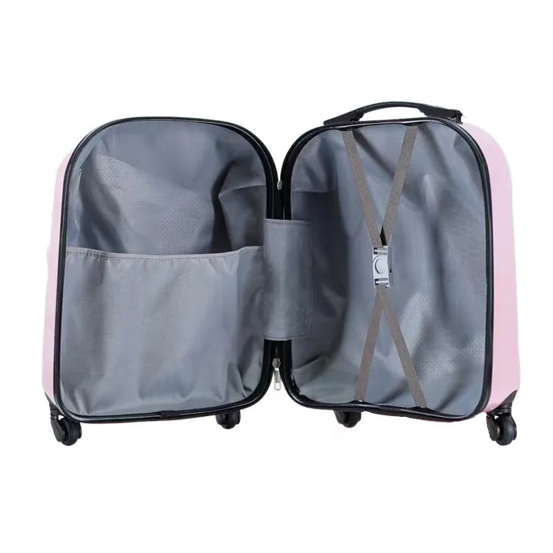 New 18" Kids Cartoon Kitty Luggage - Lightweight Suitcase with Wheels Airline Approved Carry-On for Travel