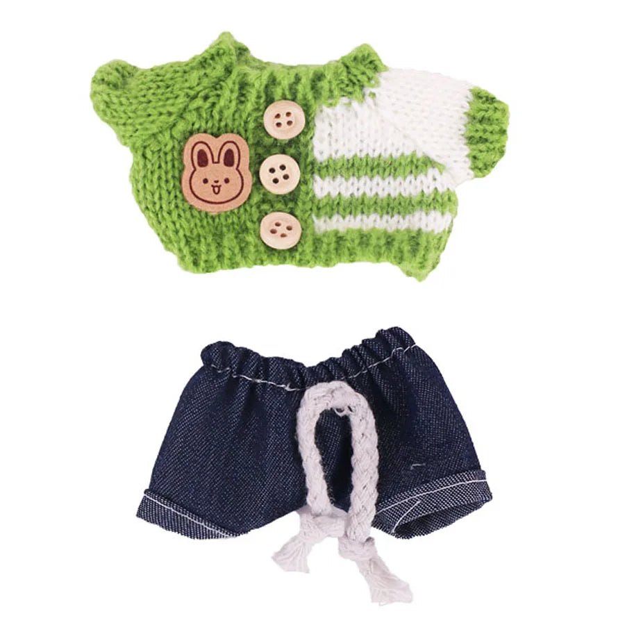 Doll Sweater Pants Shoes set For labubu Clothes 17 cm Doll Accessories,Toys For Girls,Christmas Festival Birthday Present